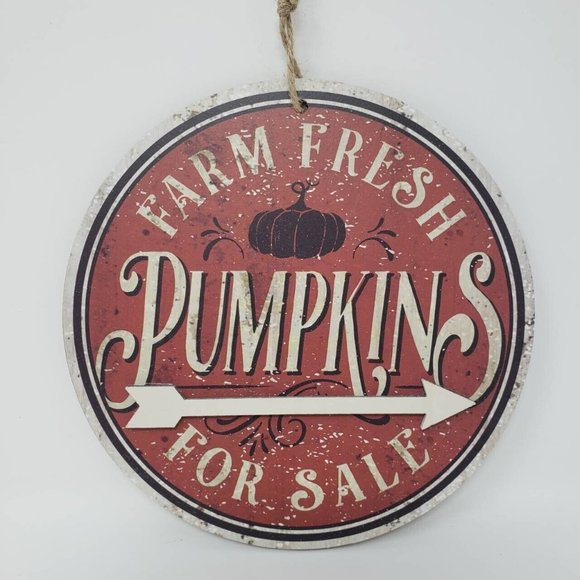 Small "Farm Fresh Pumpkins For Sale" Sign with Hang String 5.5'' Fall Decor - Picture 1 of 5